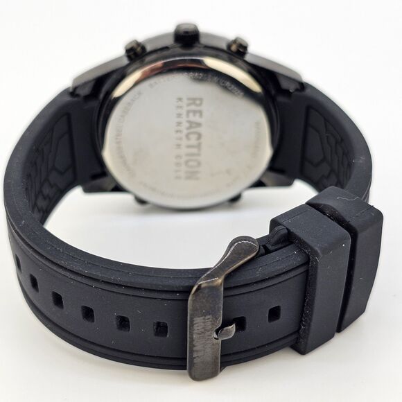 Kenneth Cole Reaction Men's Ana-Digi Watch Black Dial Plastic Strap New Battery - Picture 8 of 14